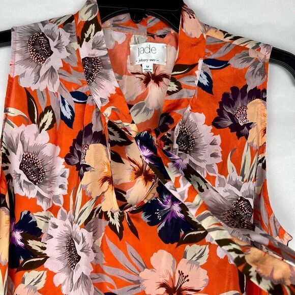 Jade Johnny Was Silk ILeana Sleeveless V-neck Tie Medium - Picture 2 of 7